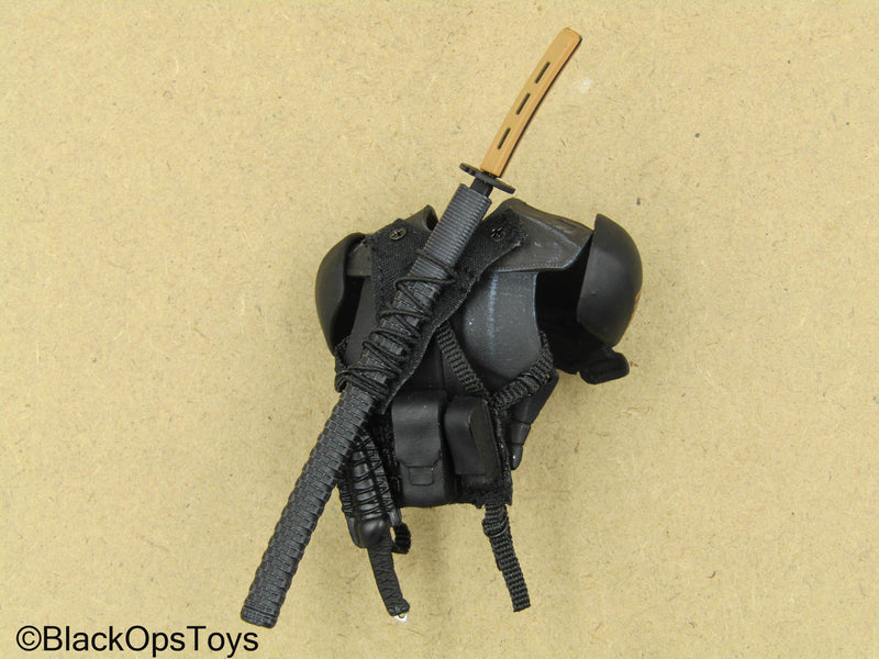 Load image into Gallery viewer, 1/12 - G.I. Joe Snake Eyes - Black Chest Armor w/Katana &amp; Knife
