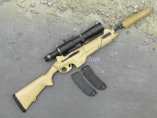 Weapons Collection - Tan DMR Rifle w/Suppressor