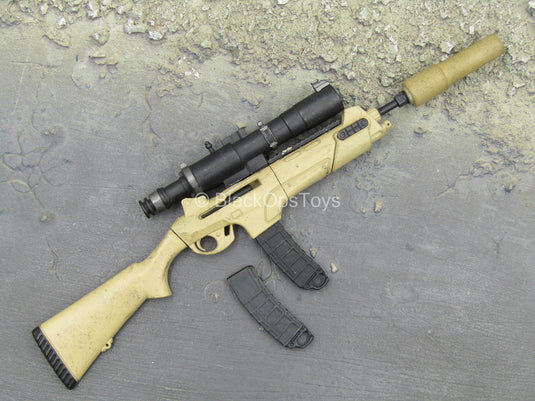Weapons Collection - Tan DMR Rifle w/Suppressor