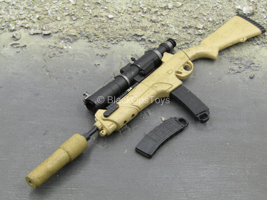 Weapons Collection - Tan DMR Rifle w/Suppressor