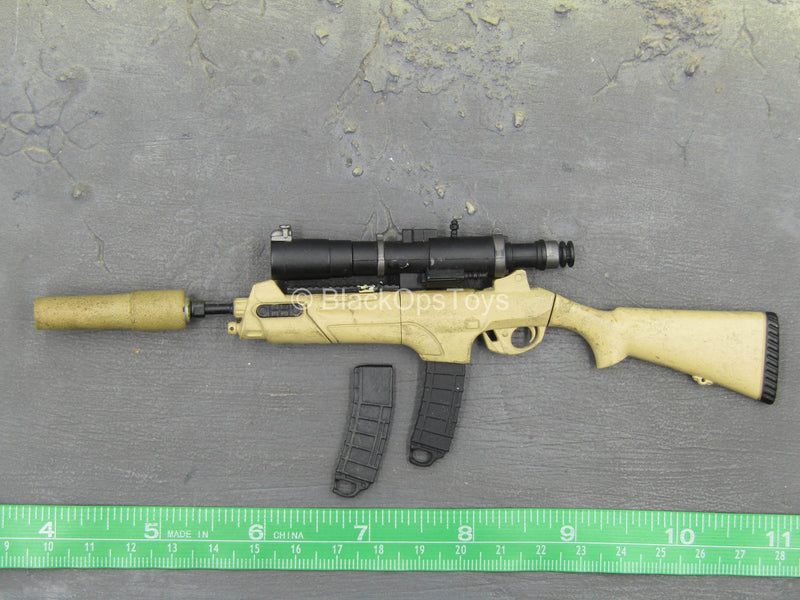 Load image into Gallery viewer, Weapons Collection - Tan DMR Rifle w/Suppressor
