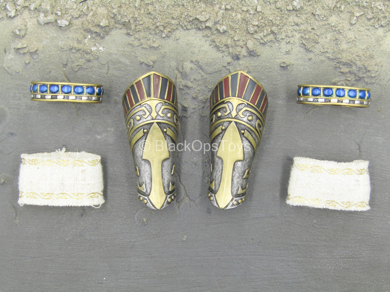 Load image into Gallery viewer, Horus Guardian of Pharaoh - Silver - Forearm Armor w/Armbands
