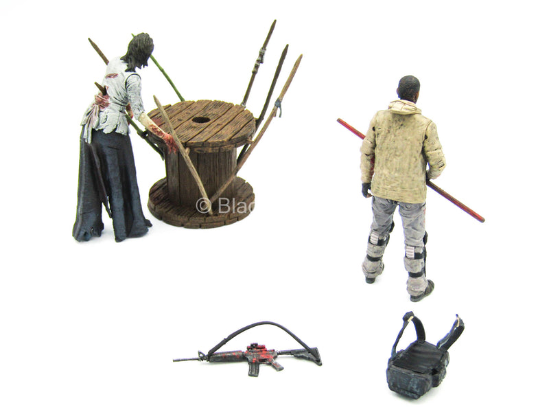 Load image into Gallery viewer, 5 INCH SCALE - TWD - Morgan w/Impaled Walker &amp; Survival Gear Set
