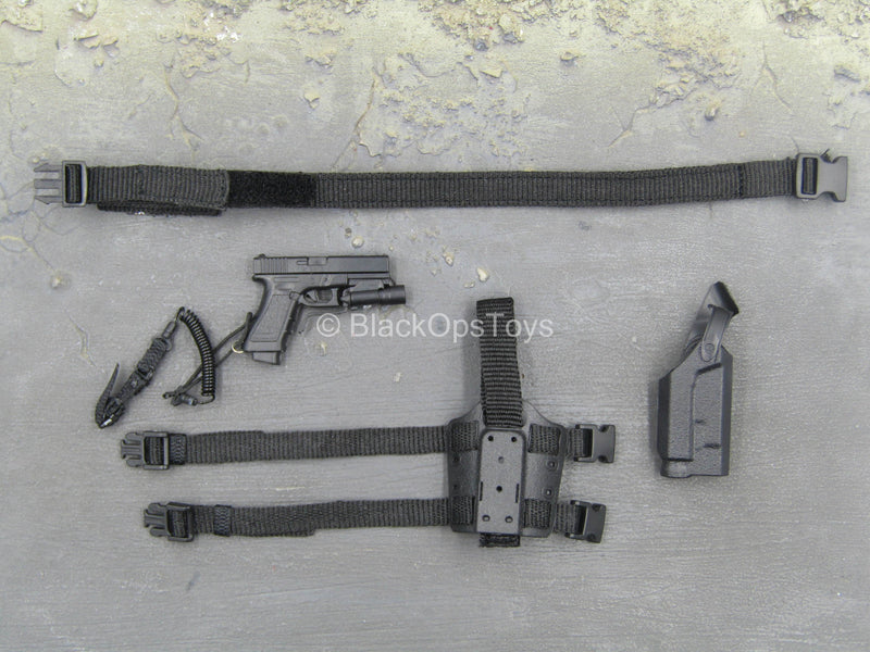 Load image into Gallery viewer, Tony Stark SHIELD Disguise - 9mm Pistol w/Drop Leg Holster &amp; Belt
