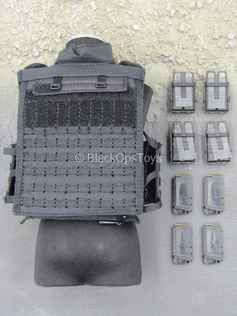 Load image into Gallery viewer, Tony Stark SHIELD Disguise - Black MOLLE Vest w/7.62 Fast Mag Holsters
