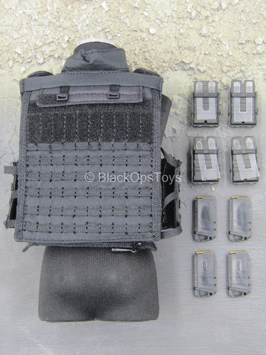 Tony Stark SHIELD Disguise - Black MOLLE Vest w/7.62 Fast Mag Holsters