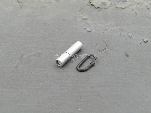 British - Armed MPS - Silver Flashlight w/Carabiner
