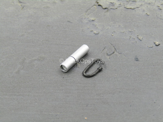 British - Armed MPS - Silver Flashlight w/Carabiner