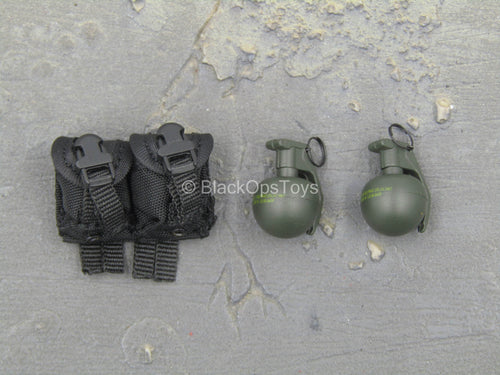 French GIPN Police - Frag Grenade (x2) w/MOLLE Dual Cell Pouch