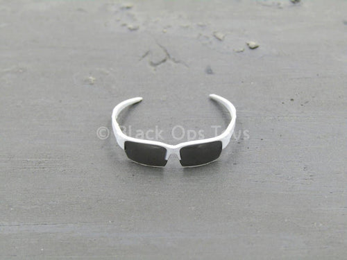 GLASSES - White Frame Glasses w/Black Lenses