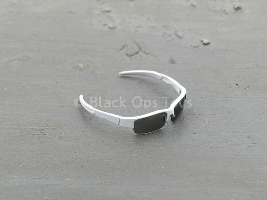 GLASSES - White Frame Glasses w/Black Lenses