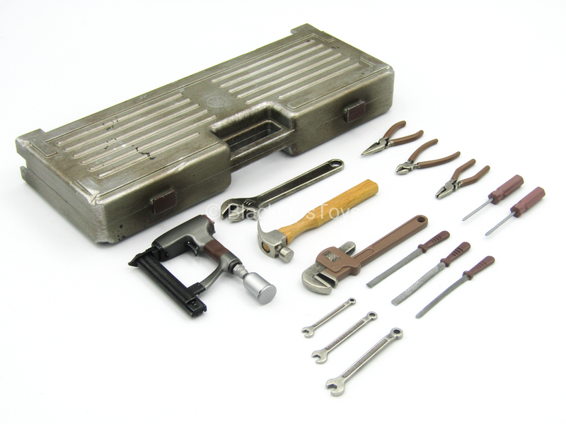 Load image into Gallery viewer, Brothersworker - Sepia - Grey Toolbox w/Metal Tool Set
