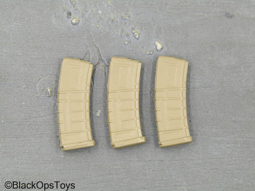Navy Seal Team SF - Tan 30 Round 5.56 Magazines (x3)