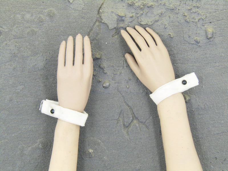 Load image into Gallery viewer, Bunny Girl Killer - White Wrist Cuffs w/Cufflink Detail
