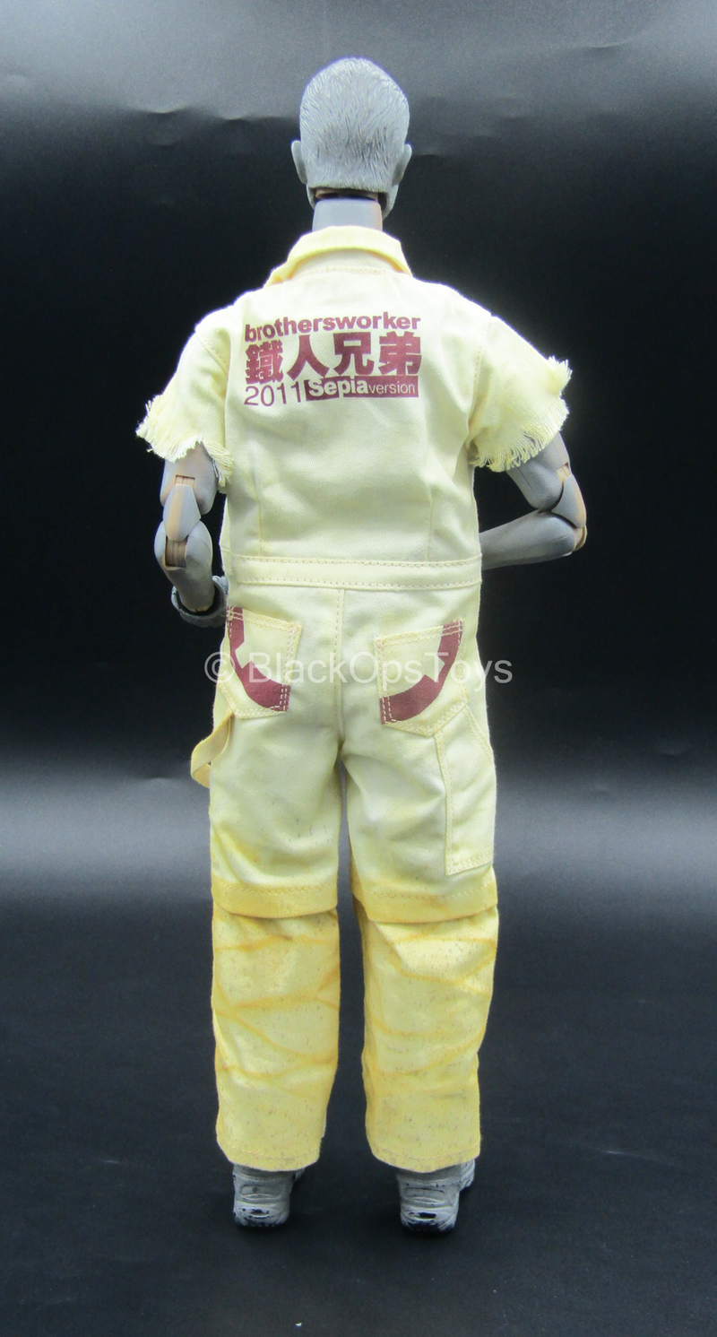 Load image into Gallery viewer, Brothersworker - Sepia - Weathered White Short Sleeved Coveralls
