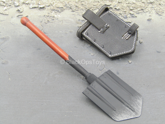 WWII - German MG 42 Gunner - Metal & Wood Shovel w/Sheath