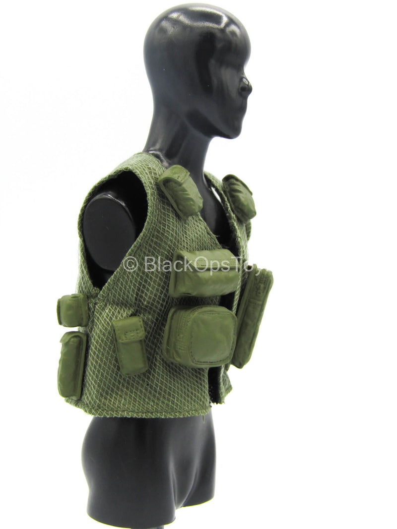 Load image into Gallery viewer, Helicopter Pilot - Green Mesh Pattern Combat Vest w/Molded Pouches
