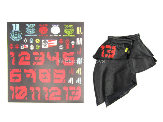 1/12 - Krig-13 Black Spartan - Black Leather-Like Poncho w/Stickers