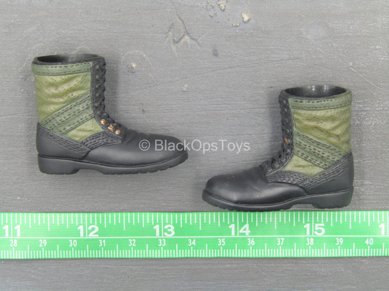 Load image into Gallery viewer, Mike Force - Black &amp; Green Molded Boots (Foot Type)
