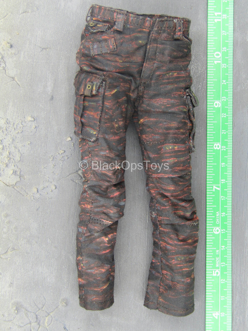 Load image into Gallery viewer, Gangsters Kingdom Spade 5 - Black &amp; Red Tiger Stripe Pants

