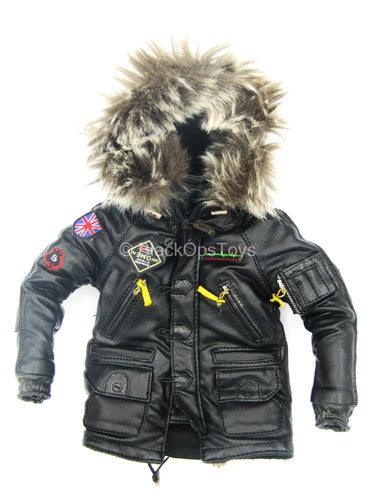 Gangsters Kingdom Spade 5 - Leather Like Coat w/Fur Hood Lining
