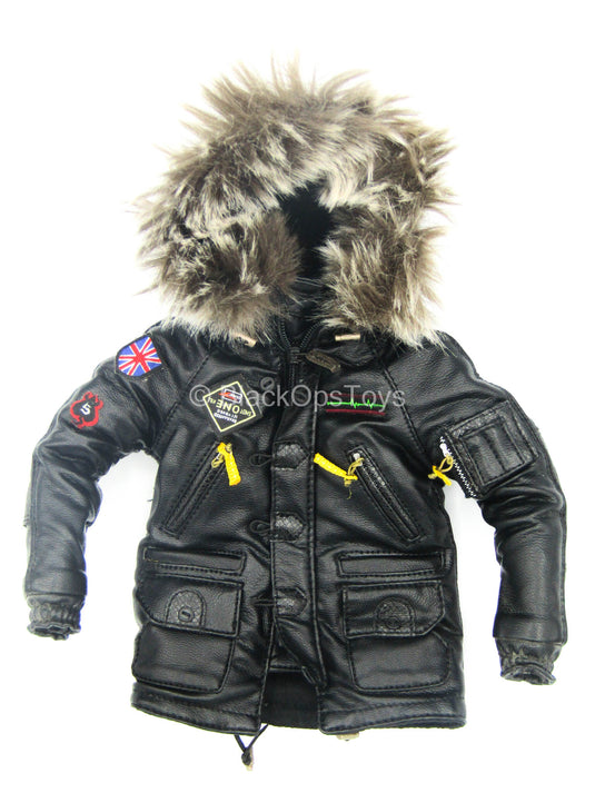 Gangsters Kingdom Spade 5 - Leather Like Coat w/Fur Hood Lining