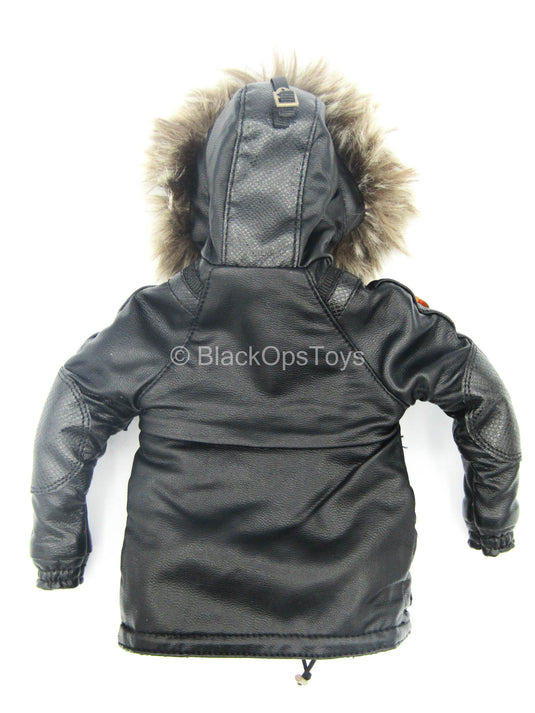 Gangsters Kingdom Spade 5 - Leather Like Coat w/Fur Hood Lining