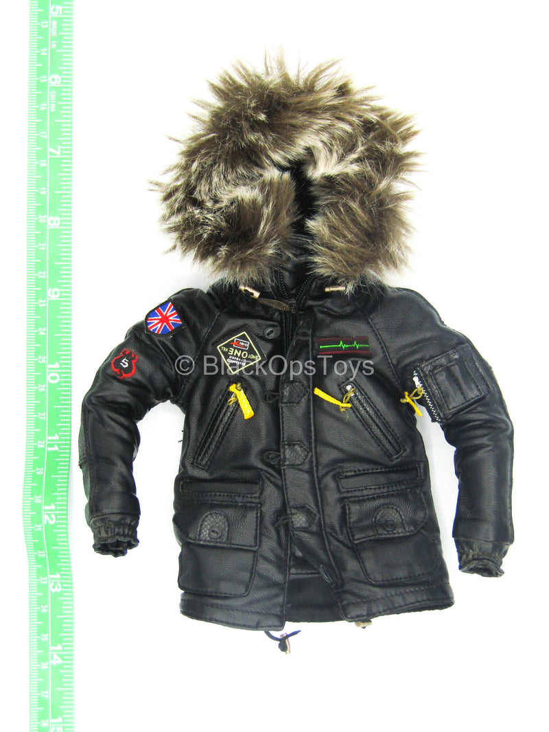 Load image into Gallery viewer, Gangsters Kingdom Spade 5 - Leather Like Coat w/Fur Hood Lining
