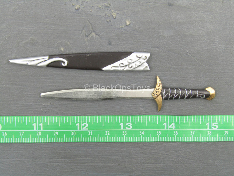 Load image into Gallery viewer, LOTR - Frodo Baggins - Metal Elven Knife Sting w/Black Sheath
