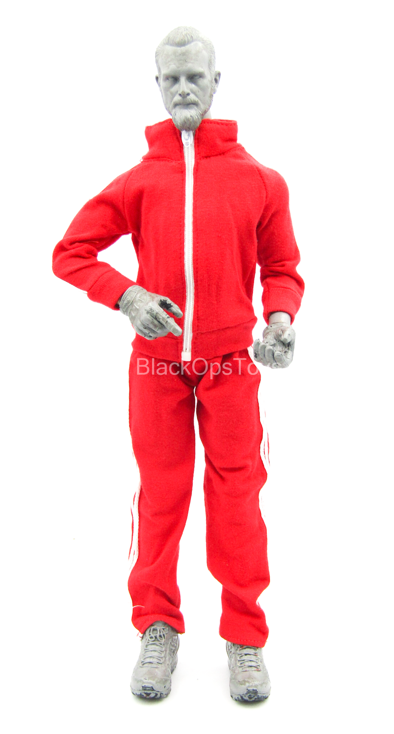 Load image into Gallery viewer, Red &amp; White Track Suit Set
