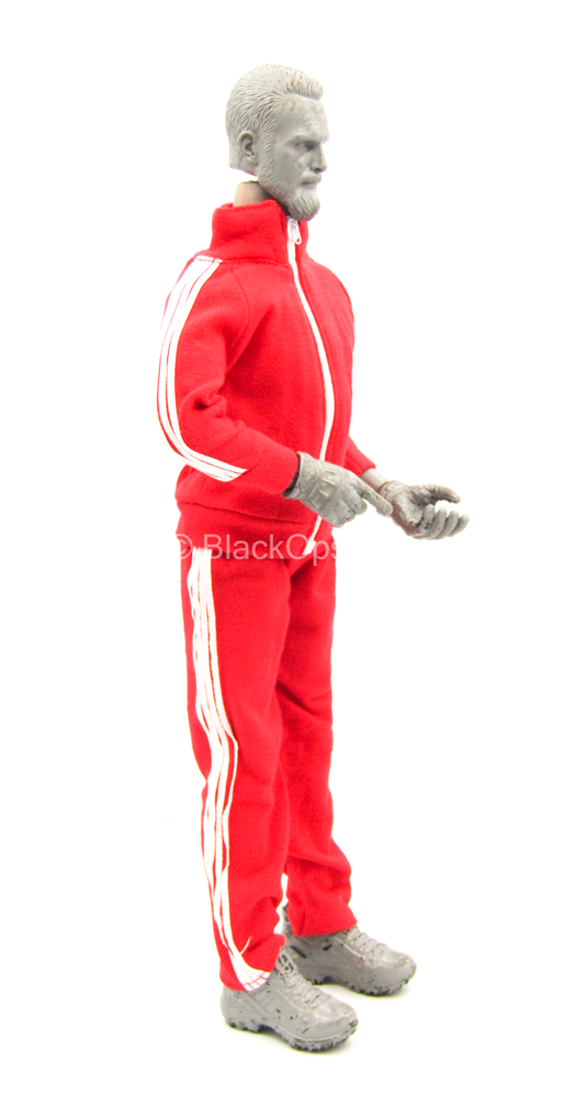 Red and white tracksuit shop