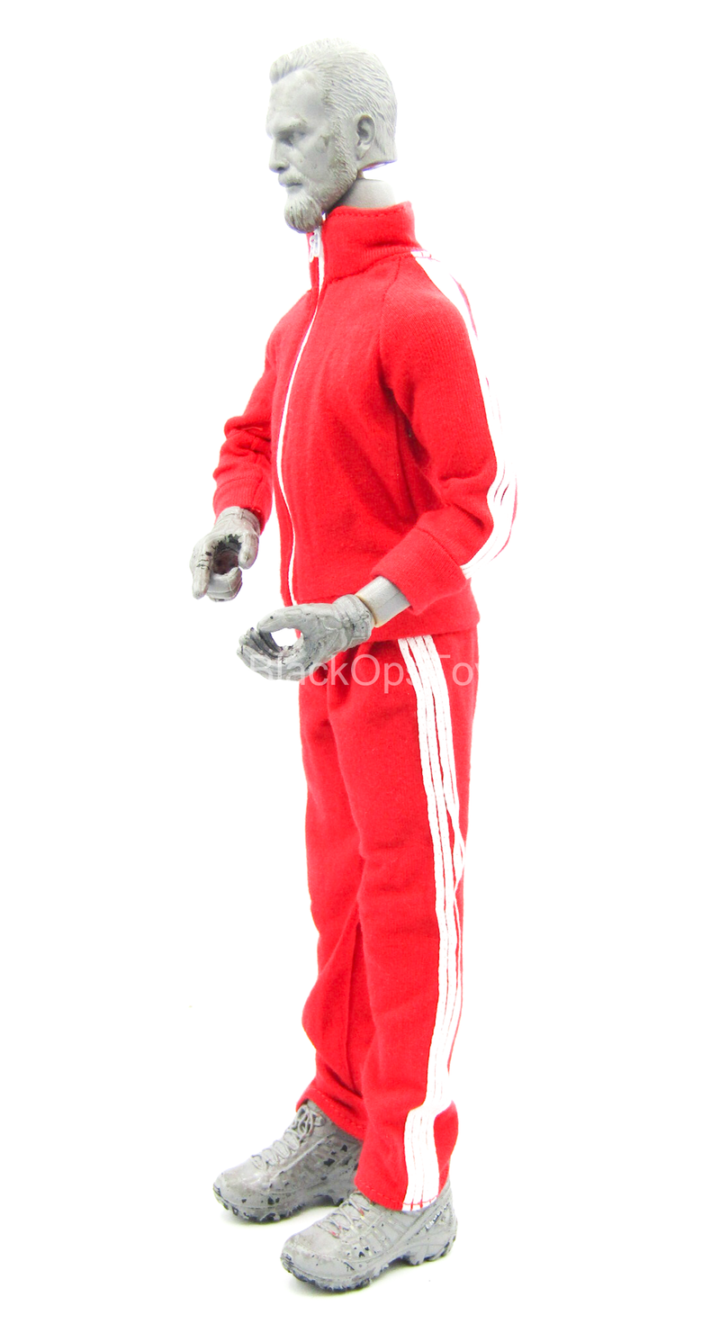 Load image into Gallery viewer, Red &amp; White Track Suit Set
