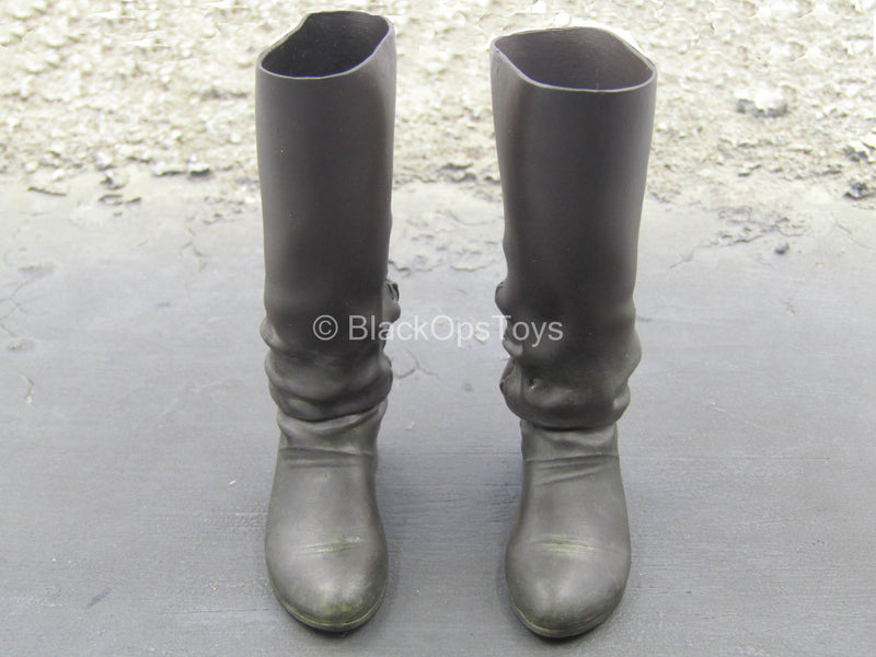 Load image into Gallery viewer, GOT - Jon Snow - Black Knee High Boots (Peg Type)
