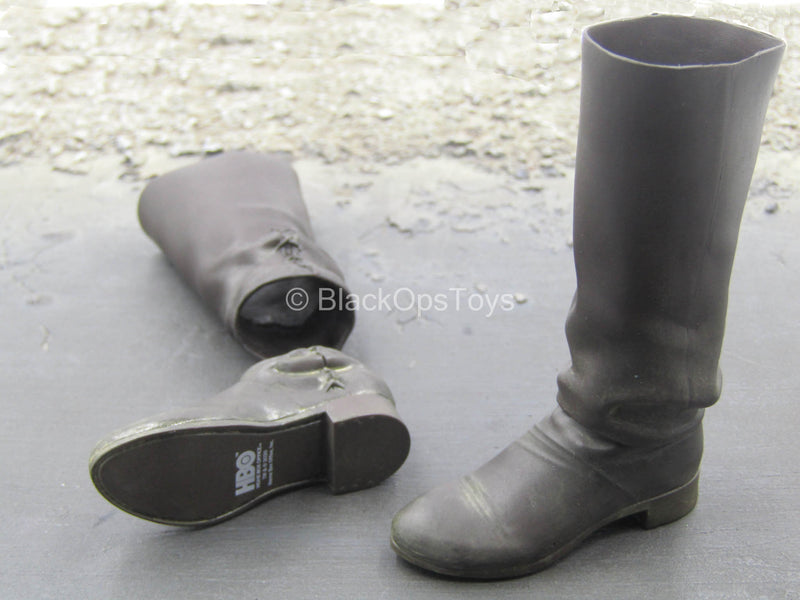 Load image into Gallery viewer, GOT - Jon Snow - Black Knee High Boots (Peg Type)
