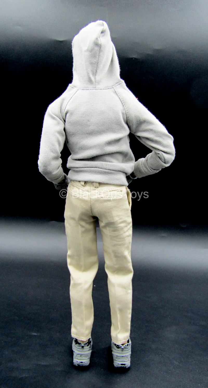 Load image into Gallery viewer, Grey Hooded Sweatshirt w/Tan Pants

