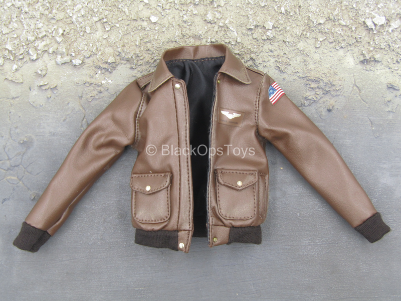Load image into Gallery viewer, Captain Marvel - Brown Leather Like Air Force Jacket

