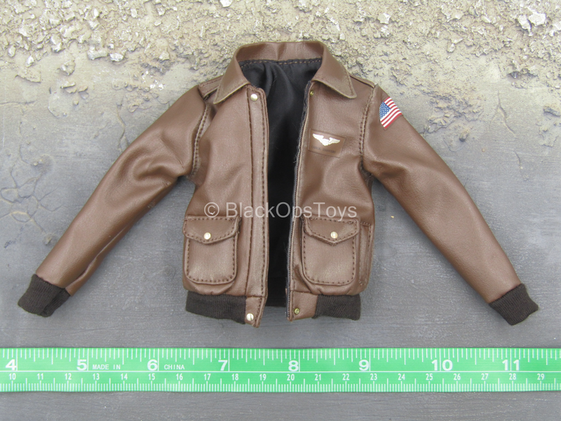 Load image into Gallery viewer, Captain Marvel - Brown Leather Like Air Force Jacket
