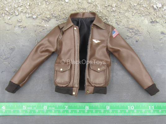 Captain Marvel - Brown Leather Like Air Force Jacket
