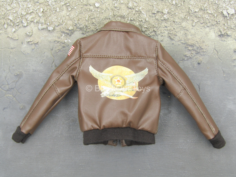 Load image into Gallery viewer, Captain Marvel - Brown Leather Like Air Force Jacket

