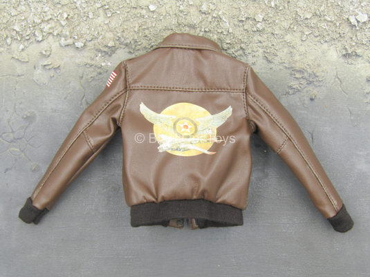 Captain Marvel - Brown Leather Like Air Force Jacket