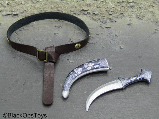 Persian Archer - Metal Curved Jambiya Dagger w/Sheath & Belt