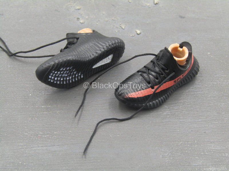 Load image into Gallery viewer, CIA - Armed Agents - Black &amp; Orange Sneakers (Peg Type)
