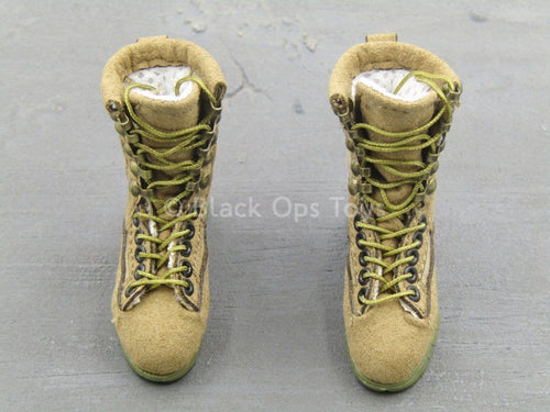 Female Shooter - Jungle Python - Tan Combat Boots (Foot Type)