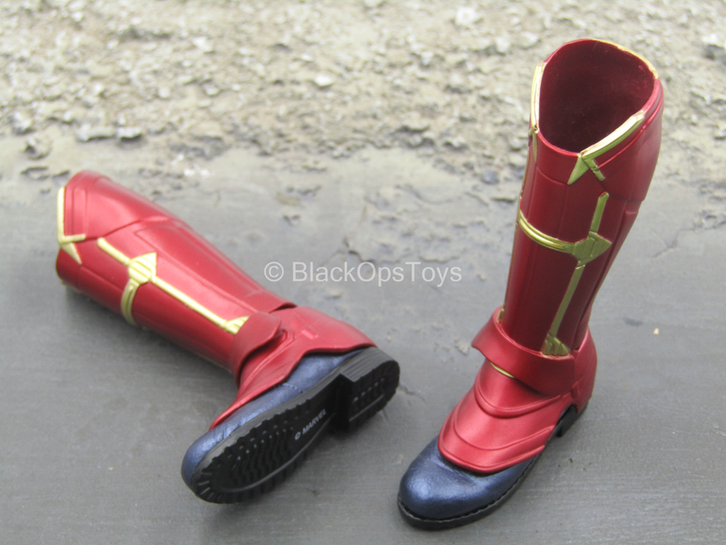 Load image into Gallery viewer, Captain Marvel - Red &amp; Gold Like Boots (Peg Type)
