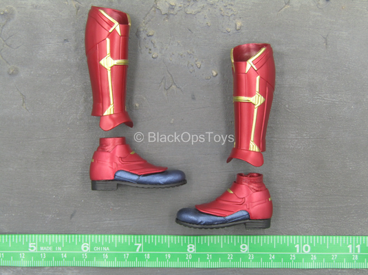 Captain Marvel - Red & Gold Like Boots (Peg Type)