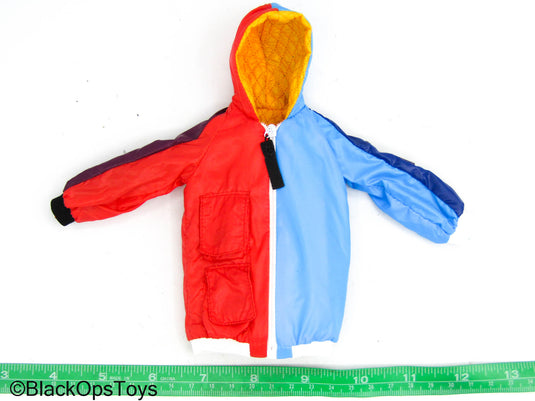 Bee Girl Beautiful Stinger - Red & Blue Hooded Female Jacket