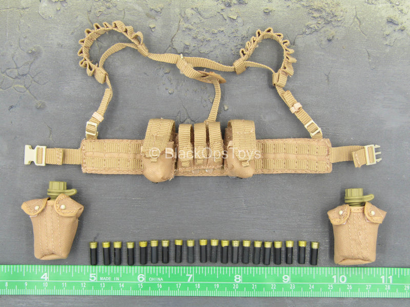 Load image into Gallery viewer, GI JOE - Flint - Tan MOLLE Harness w/Canteen &amp; Shotgun Shell Set
