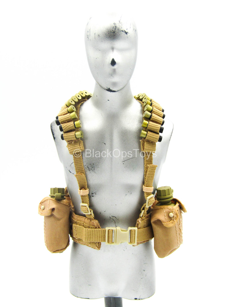 Load image into Gallery viewer, GI JOE - Flint - Tan MOLLE Harness w/Canteen &amp; Shotgun Shell Set

