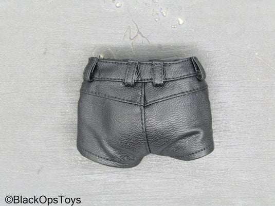 Bee Girl Beautiful Stinger - Black Leather Like Female Shorts