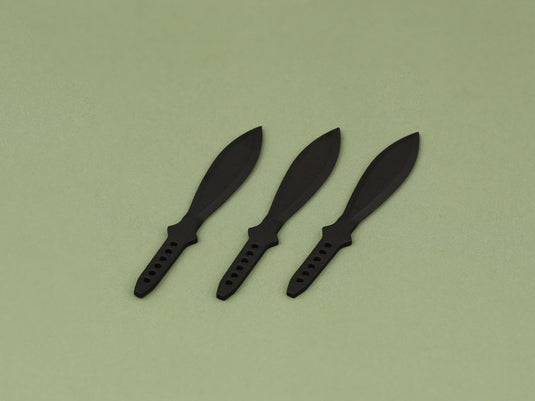 1/6 - Custom - Black Leaf Throwing Knives x3